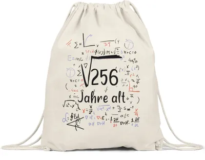 Produktbild von Wurzel von 256 Jahre Alt Turnbeutel Gymsack  16. Geburtstag Humorvolles Motiv als Geburtstagsgeschenk Geschenkidee