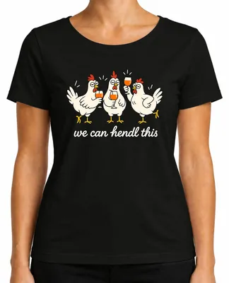 Productafbeelding van We kunnen dit "Hennen Party Lustig JGA" statement, sarcastisch, dames T-shirt, zwart, maat L leveren