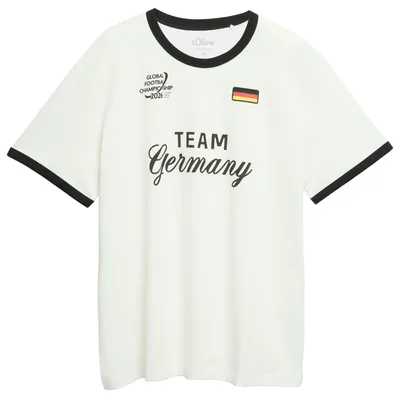 Produktbild von s.Oliver Übergrößen Fan-T-Shirt offwhite Frontprint