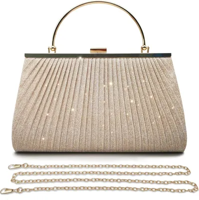 Produktbild von Pahajim Clutch Glitzer Abendtasche Damen Gold Elegante Brauttasche