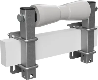 Zdjęcie produktu dla Poliuretanowa rolka stępki z podporami roll pomoc do wodowania przyczepy z łodzią ocynkowany SUPROD, B=250, L=250 mm, szary