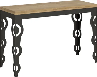Produktbild von ITAMOBY - Ausziehtisch 120/200x45/90 cm Karamay Double Eiche Natur Gestell in Anthrazit