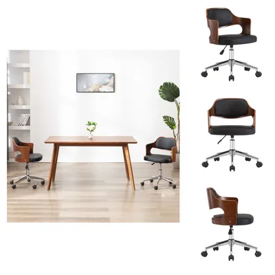 Produktbild von vidaXL Drehbarer Bürostuhl Schwarz Bugholz und Kunstleder -  Bürostühle