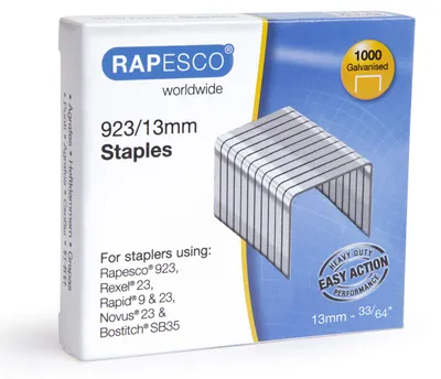 Produktbild von Rapesco 1484 Typ 923/13 mm Heftklammern, Verzinkt, 1000 Stück