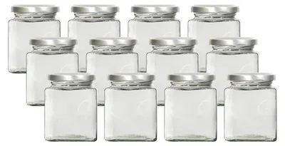 12 Gewürzgläser eckig 212 ml mit Etiketten