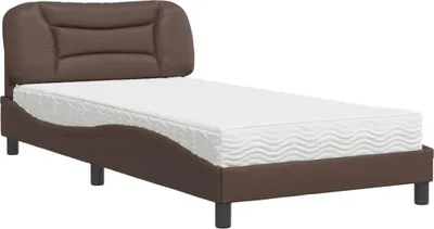 Produktbild von vidaXL Bett mit Matratze "Hvar" Braun 100x200 cm Kunstleder
