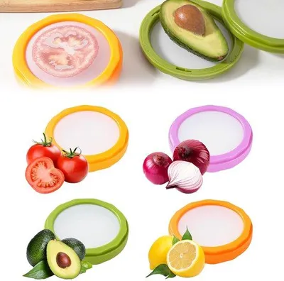 Produktbild von Silikon Obstbehälter, 4-teilig, anti-Oxidation, für frische Gemüse
