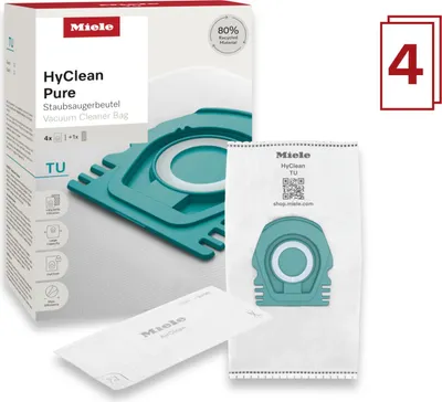 Image de Sacs d'aspirateur Miele HyClean Pure, pack de 4 avec 1 filtre - Bleu Arctique
