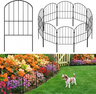 Obrázok produktu pre Záhradný plot 3 m x 61 cm, 10 panelov, nehrdzavejúca oceľ, pre vonkajšie použitie