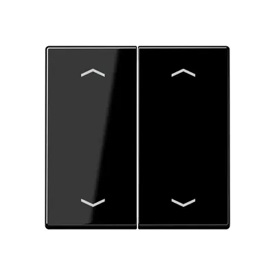 Produktbild von Jung Wippe, mit Pfeilsymbolen für KNX Taster, Duroplast, Serie A, schwarz A102PSW