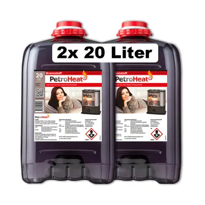 Produktbild von 2x Petroleum 20 L Kanister zum Heizen für Petroleum-Ofen Heizofen