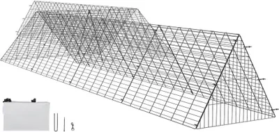 Image de Tunnel pour poules, 729 x 200 x 61,5 cm - Parc mobile pour poules, canards & lapins - Kit avec cadre d'angle (pack de 2)