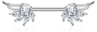Produktbild von Brustpiercing Nippel Piercing Engelsflügel Klar