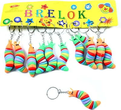 Produktbild von 12er Set Schnecke Schlüsselanhänger Gummi - Bunter Anhänger für Rucksack - Lustiges Geschenk