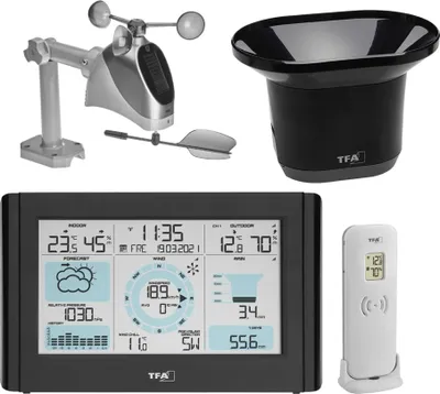 Produktbild von TFA Funk-Wetterstation mit Wind- und Regenmesser WEATHER PRO 35.1161.01