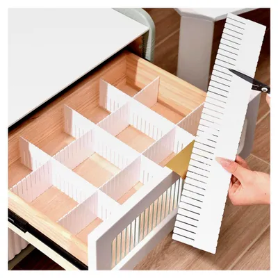 Produktbild von 10 Stück Schubladenteiler 37x11 cm Trennwände für Schubladen, verstellbare Schubladeneinteiler, zuschneidbare Schubladenteiler für Unterwäsche, Socken, Kosmetik