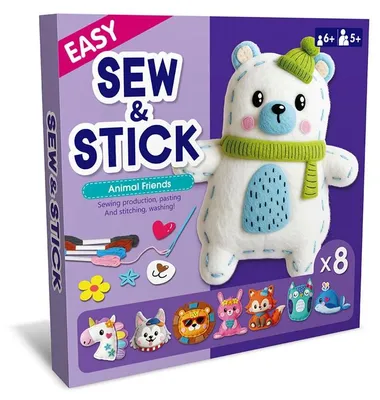 Produktbild von Filz Nähset Kinder Bär & Freunde - 8 Teile - DIY Filz Plüschtiere ab 5 Jahren