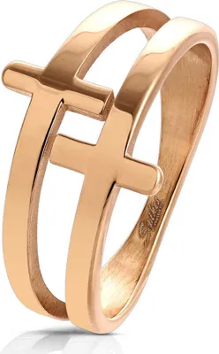 Produktbild von Kreuz Ring rosegold 55 (17.5 mm Ø)