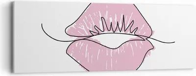 Produktbild von Bild auf Leinwand - Leinwandbild - Einteilig - Mund Bild Modern - 90x30cm - Wand Bild - Wanddeko - Wandbilder - Leinwanddruck - Bilder - Wanddekoration - Leinwand bilder - Wandbild - AB90x30-4543
