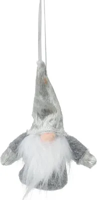 Produktbild von Dekoanhänger Weihnachtsmann mit Armen Grau 11 cm – Weihnachtlicher Baum- und Geschenkanhänger