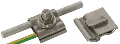 Obrázek produktu pro DEHN UNI uzemňovací svorka, NIRO, Rd 8-10 mm, vodič 4-50 mm², šroub M10, matice, 1 ks.