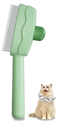 Produktbild von Pflegebürste für Katze und Hund mit Fellentferner-Taste Grün