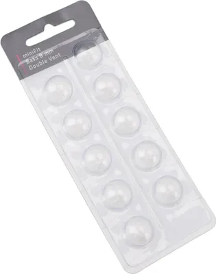 Produktbild von EWANTO miniFit Bass Double Vent 8 mm 10er Blister Dome Hörgeräteschirmchen wie Oticon für oticon miniFit Ex-Hörer Hörgeräte MF-01