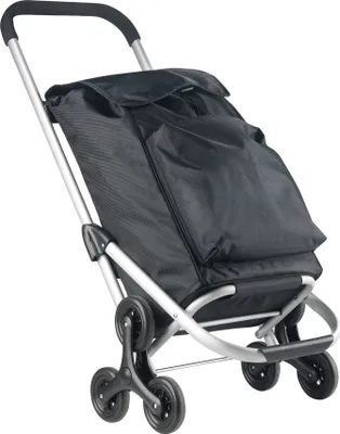 Produktbild von Einkaufstrolley / Treppensteiger bis 25kg klappbarem Sitz und kleiner Kühltasche schwarz