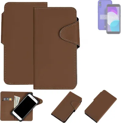 Produktbild von K-S-Trade Schutzhülle Klapphülle Kunstleder kompatibel mit BLU C5L+ braun Handy Hülle Wallet Case