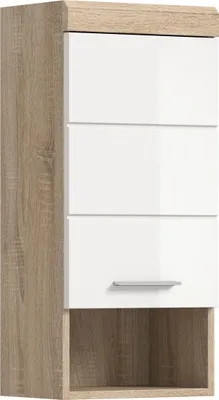 Produktbild von Xonox.home Hängeschrank Lambada BxHxT 37 x 79 cm x 24 cm Frontfarbe weiß hochglanz / Korpus Eiche