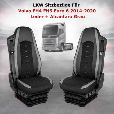 Immagine prodotto di Coprisedili per camion, 1+1, in pelle e Alcantara, per Volvo FH4 FH5 Euro 6, dal 2014 al 2020, colore grigio