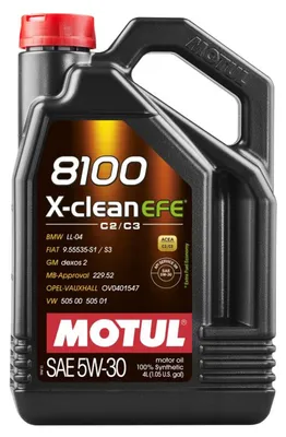 Zdjęcie produktu dla Olej Motul 5W30 4L X-Clean 8100 Efe C2/C3 / Dpf / Sn / 505.00 505.01 / 229.52 / Ll04 / 9.55535-S1/S3 / Ov 040