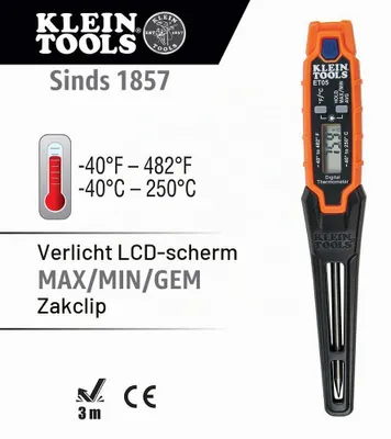 Digitales Taschen-Thermometer, -40–250 °C, Hintergrundbeleuchtung