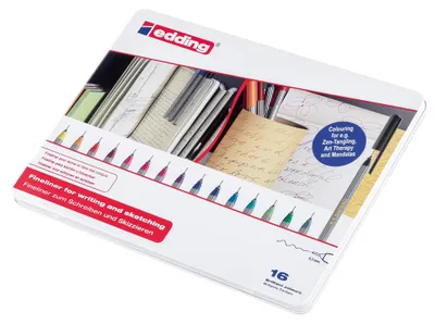Immagine prodotto di edding 4-55-16 edding 55 Fineliner-Set farbsortiert 0,3 mm, 16 St.
