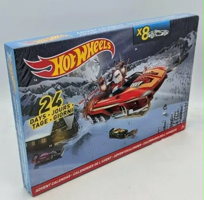 Produktbild von Mattel Hot Wheels Adventskalender inkl. 8 Autos + Zubehör Kalender Weihnachten
