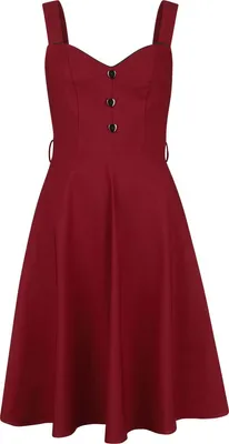 Produktbild von Voodoo Vixen Mittellanges Kleid Damen Heart Nuckle Flare Dress rot 4XL