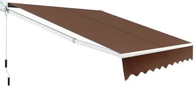Productafbeelding van Scharnierarm zonnescherm, zonnescherm, 250 x 200 cm. Terrassenzonnescherm met aluminium frame en handbediening. Zonnescherm met instelbare hoek van 40-100°, biedt zonwering en is waterdicht. Balkonzonnescherm voor balkon en terras