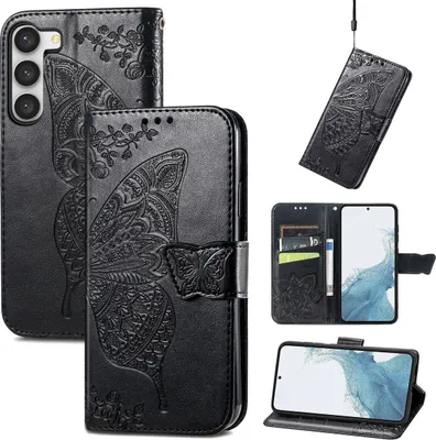 Produktbild von König Design Hülle kompatibel mit Samsung Galaxy S23 Kunstleder Handyhülle - Handy Case Schwarz