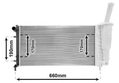 Produktbild von VAN WEZEL 17002290 Kühler Wasserkühler Motorkühler für FIAT PUNTO (188) Idea (350) PUNTO Van (188AX)