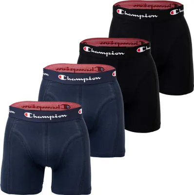 Produktbild von Champion Herren Boxershorts, 4er Pack - Baumwolle, Logobund, einfarbig Blau/Schwarz M