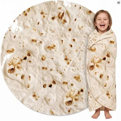 Tortilla Burrito Decke 120 cm - weiche Flanelldecke, lustiges Geschenk