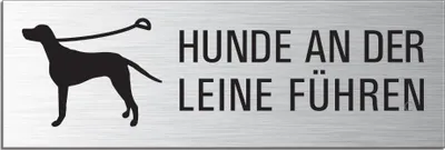 Produktbild von Schild - Hunde an der Leine führen | Türschild 240 x 80 mm Aluminium selbstklebend