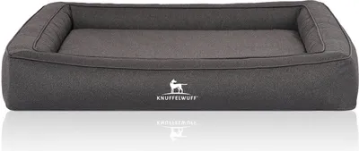 Produktbild von Knuffelwuff Orthopädisches Hundebett aus Velours mit Handwebcharakter Yukon 120 x 100cm Anthrazit