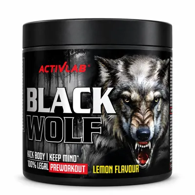 Productafbeelding van Activlab Black Wolf 300g, pre-workout supplement voor kracht, citroensmaak