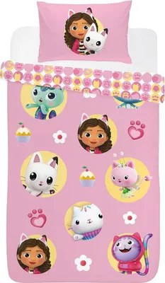 Immagine prodotto di Gabby's Dollhouse - biancheria da letto reversibile TC187 (bambino) (colorato)