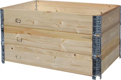Produktbild von gerso Palettenaufsatzrahmen Holz 120x80x20cm, 3er-Set für 60cm Hochbeet, stapelbar, steckbar, 85% Platzeinsparung