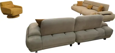 Produktbild von Edle Beige Couchgarnitur Designer Polstersofas Moderner Textilsessel