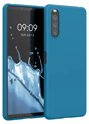 Produktbild von kwmobile Handyhülle für Sony Xperia 10 III Hülle - TPU Case - Kabelloses Laden - Schutzhülle Cover in Karibikblau