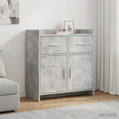 Obrázek produktu pro vidaXL Komoda, betonově šedá, 75 x 36 x 80 cm, dřevotřísková deska