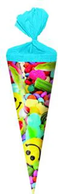 Produktbild von Ganzjahres Schultüte / Geschenktüte / Länge: 22cm / rund / "Süssigkeiten"